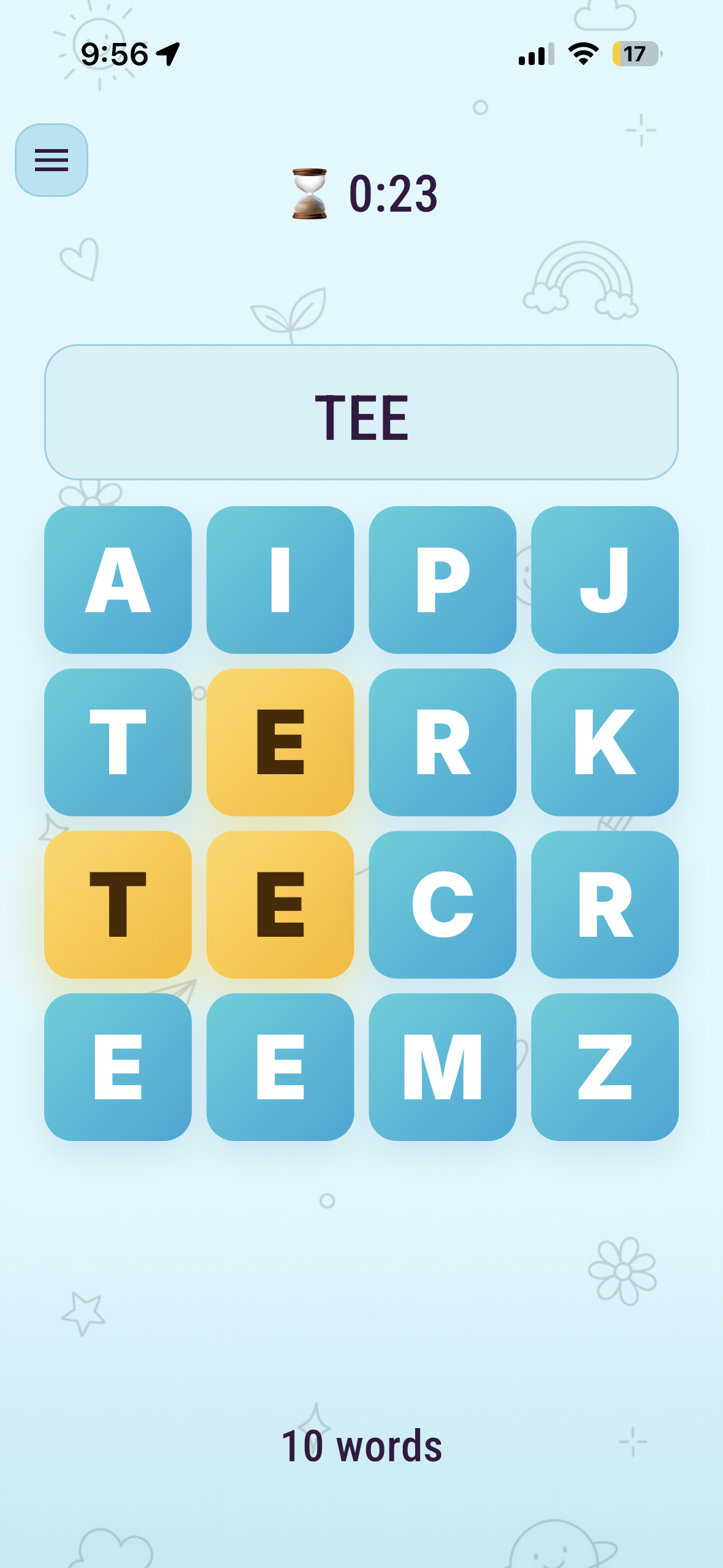 Jumble Jam word board screenshot